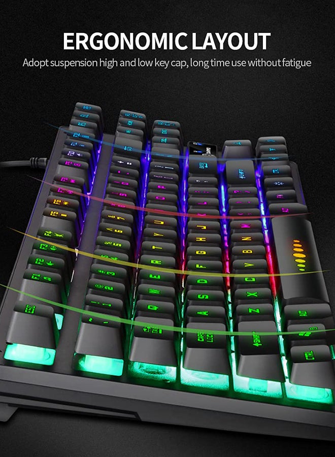 Generic - GK-10 Colourful Backlight USB Wired Keyboard Gaming Keyboard - English - Image 1