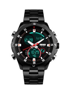 Men's Water Resistant Stainless Steel Analog & Digital Watch WT-SK-1146-B - 49 mm - Black