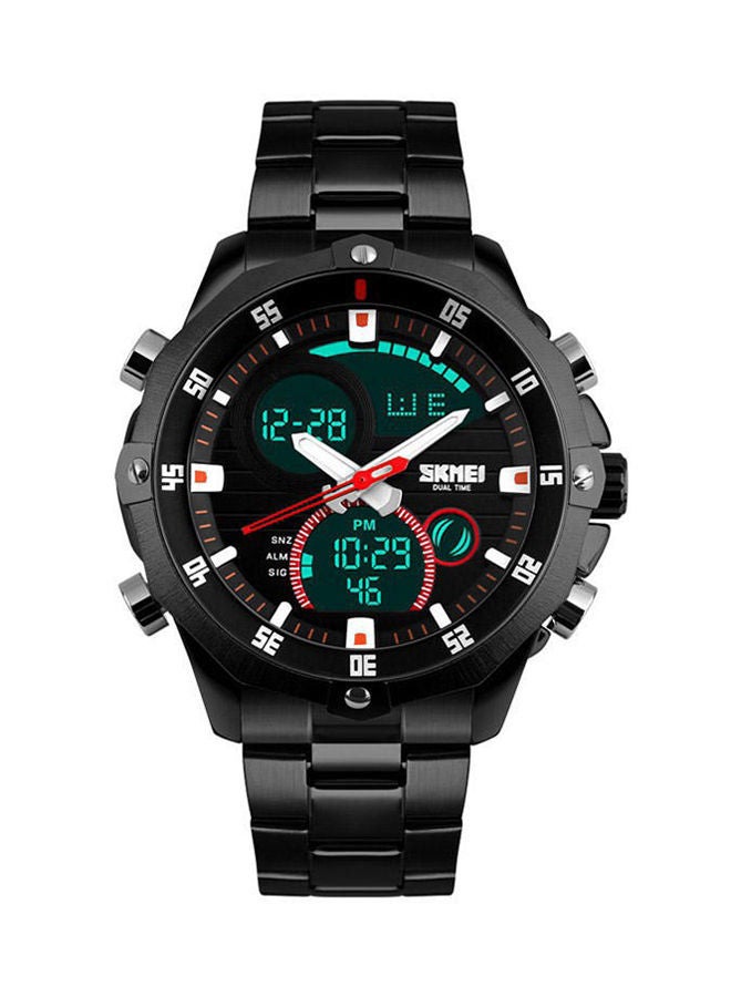 SKMEI - Men's Water Resistant Stainless Steel Analog & Digital Watch WT-SK-1146-B - 49 mm - Black - Image 1