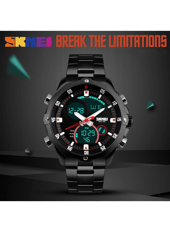 SKMEI - Men's Water Resistant Stainless Steel Analog & Digital Watch WT-SK-1146-B - 49 mm - Black - Image 1
