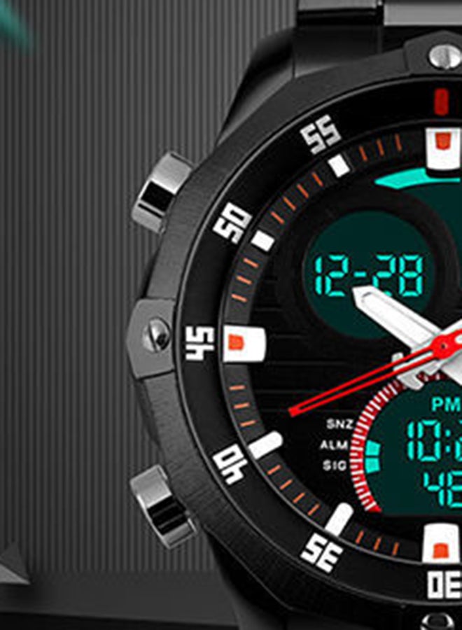 SKMEI - Men's Water Resistant Stainless Steel Analog & Digital Watch WT-SK-1146-B - 49 mm - Black - Image 1