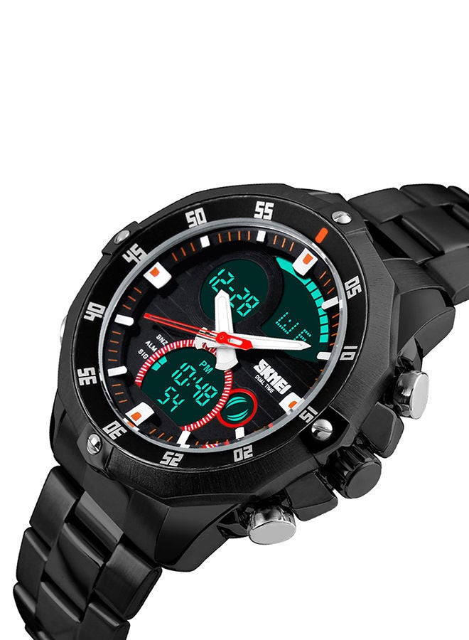 SKMEI - Men's Water Resistant Stainless Steel Analog & Digital Watch WT-SK-1146-B - 49 mm - Black - Image 1