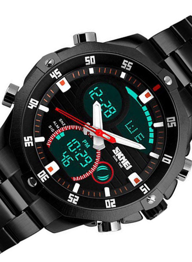 SKMEI - Men's Water Resistant Stainless Steel Analog & Digital Watch WT-SK-1146-B - 49 mm - Black - Image 1