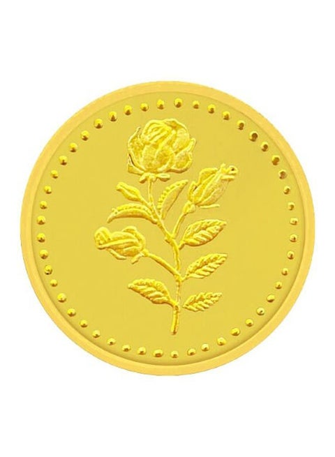 24 Karat 10g Gold Flower Design Coin