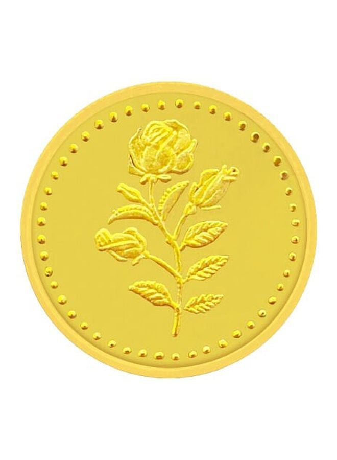 Javeri Jewellery - 24 Karat 10g Gold Flower Design Coin - Image 1