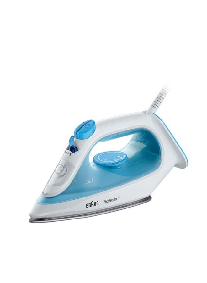 BRAUN - Steam Iron, 120g Steam Shot per Minute, Super Ceramic Soleplate, Self Clean, Anti Drip, Water Spray, 50% Energy Saving, 220 ml 2000 W SI1050BL White/Blue - Image 1