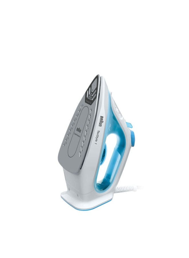 BRAUN - Steam Iron, 120g Steam Shot per Minute, Super Ceramic Soleplate, Self Clean, Anti Drip, Water Spray, 50% Energy Saving, 220 ml 2000 W SI1050BL White/Blue - Image 1