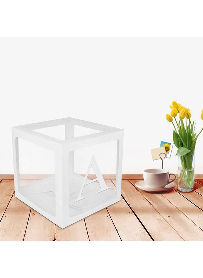 Generic - 4-Piece Baby Decorative Balloon Box Set 26 Letters Az Included White Color 12x12x12inch - Image 1