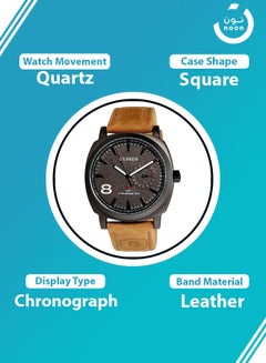 CURREN Men's Water Resistant Leather Analog Watch 8139 - 40 mm - Brown  - Image 4