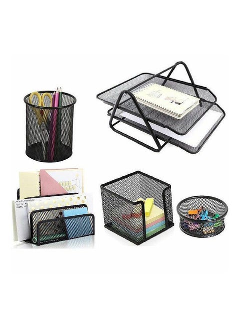 5-Piece Metal Office Set Black