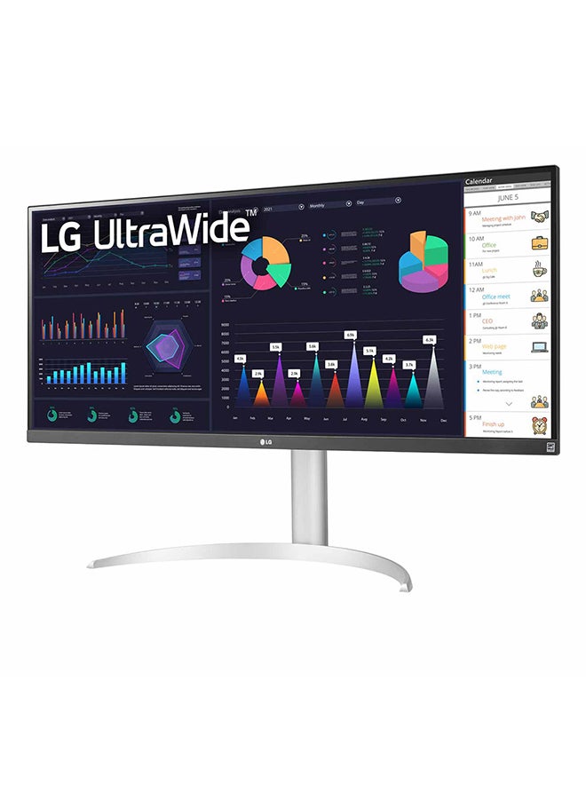 LG - 34WQ650-W 34 Inch 21:9 UltraWide Full HD (2560 x 1080) 100Hz IPS Monitor, 100Hz Refresh Rate with RGB 99% Color Gamut, VESA DisplayHDR 400, USB Type-C, AMD FreeSync, Tilt/Height Adjustable Stand White - Image 1