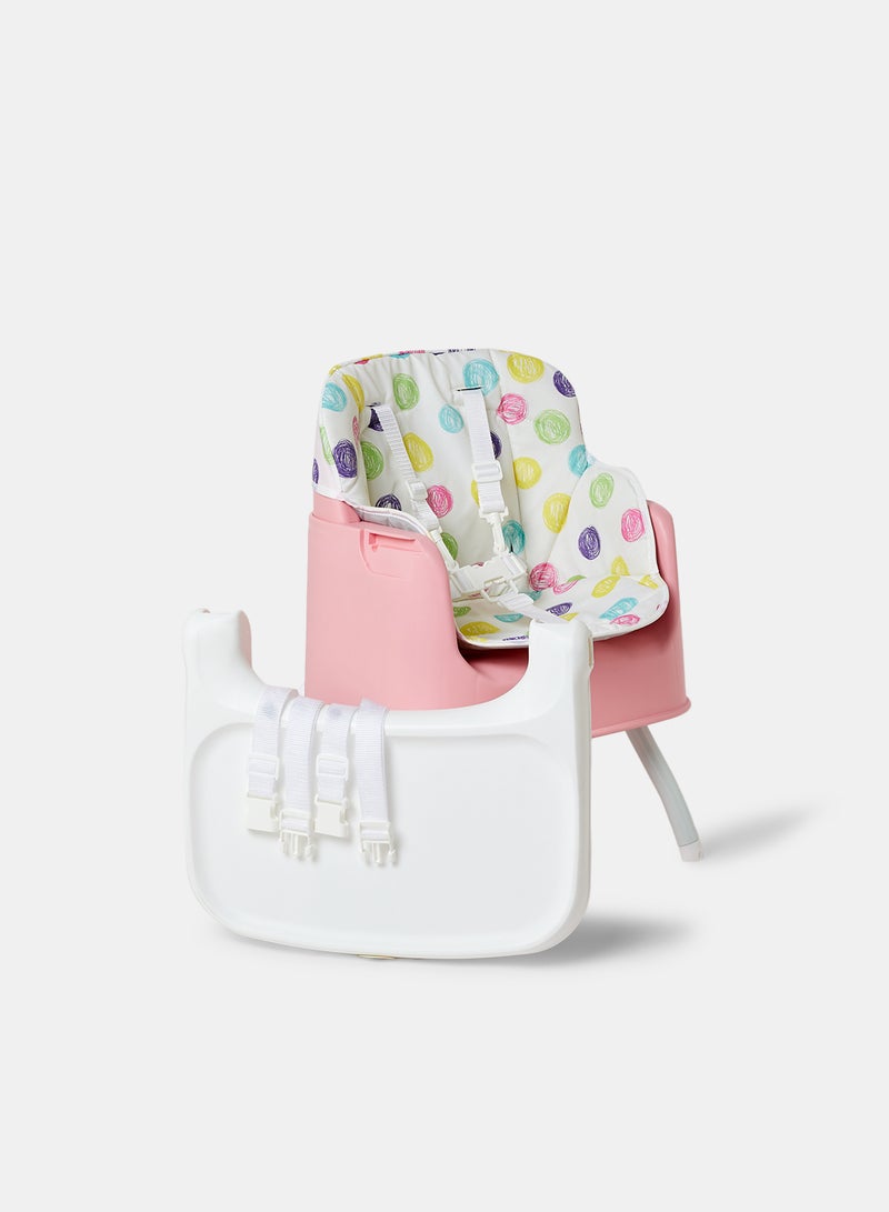 Bebi - 4 In 1 Eat And Grow Convertible Baby High Chair With Detachable Table For Writing Portable And Space Saving For Babies And Toddlers 6M+ Pink - Image 1