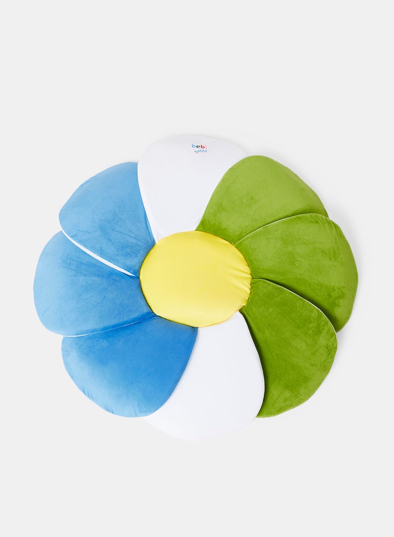 Bebi - Baby Sink Bath Cushion Soft Quick Drying Bathmat For Infant Bathing  Flower shaped Machine Washable Blue/Green/White - Image 1