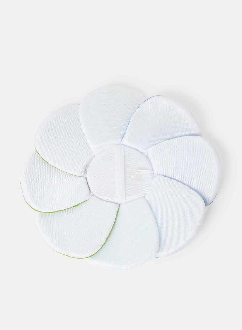Bebi - Baby Sink Bath Cushion Soft Quick Drying Bathmat For Infant Bathing  Flower shaped Machine Washable Blue/Green/White - Image 1
