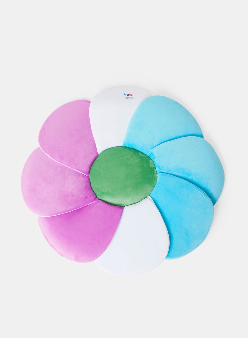 Bebi - Baby Sink Bath Cushion Soft Quick Drying Bathmat For Infant Bathing  Flower shaped Machine Washable Purple/Blue/White - Image 1