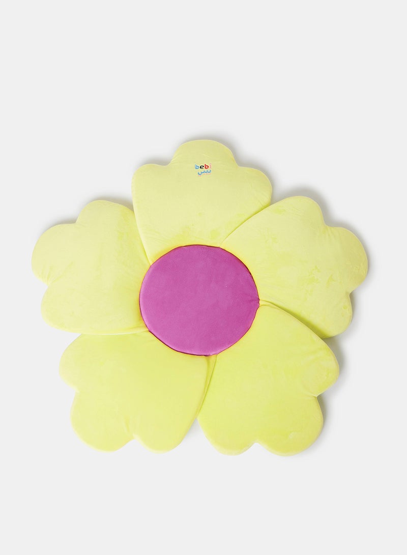 Bebi - Baby Sink Bath Cushion Soft Quick Drying Bathmat For Infant Bathing  Flower shaped Machine Washable Yellow/Purple - Image 1