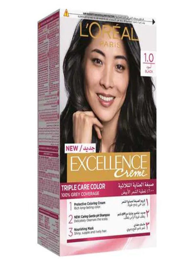 L'OREAL PARIS Excellence Creme Triple Care Color 1 Black 192ml  - Image 1