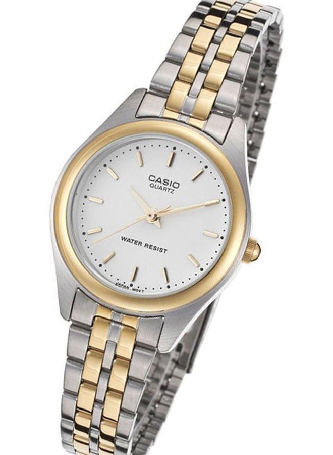 Women's Water Resistant Stainless Steel Analog Watch LTP 1129G - 7ARDF - 26 mm - Silver/Gold 