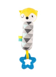 Good Night Soft Rattle Plush Toy With Colorful Characters, Squeaker Sounds And Teether, 6 Months Above, Fox 18 x 8 x 5cm