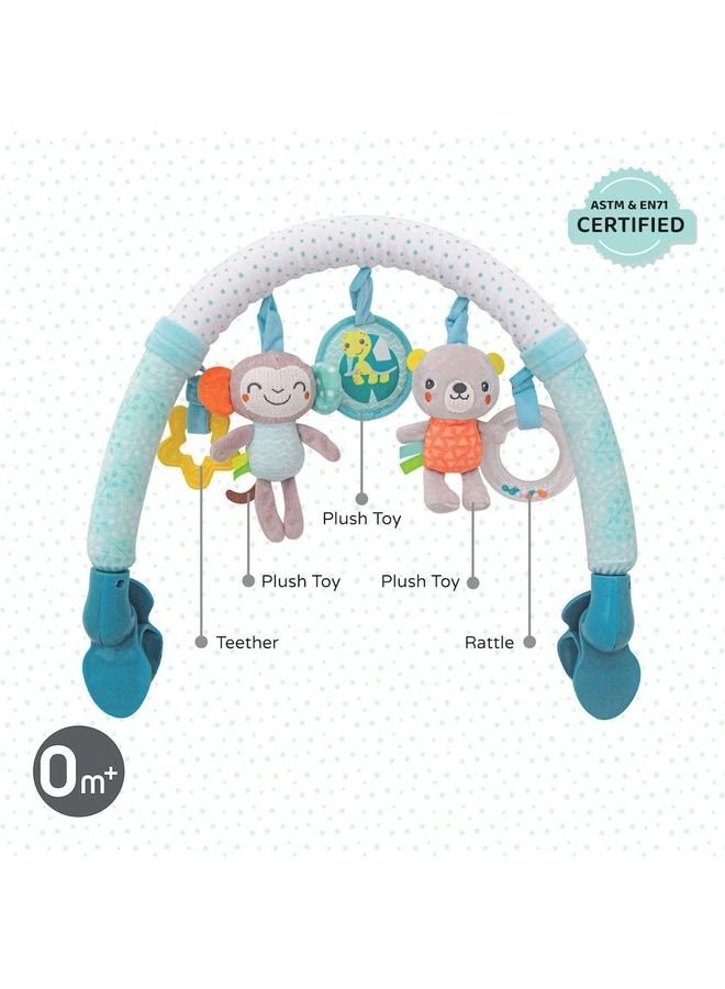 Moon Jungle Friends Activity Toy Bar, Hanging Toy, Play Arch Stroller Crib Pram Activity Bar, Plush Toy 0 + M ‎44 x 9 x 30cm - Image 2