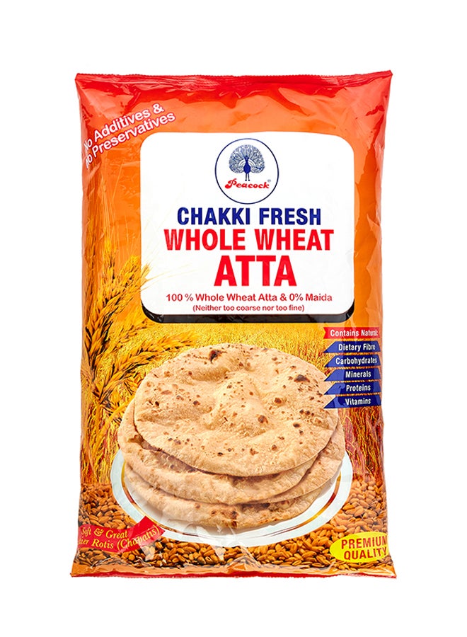 Peacock Chakki Fresh Whole Wheat Atta 5kg  - Image 1