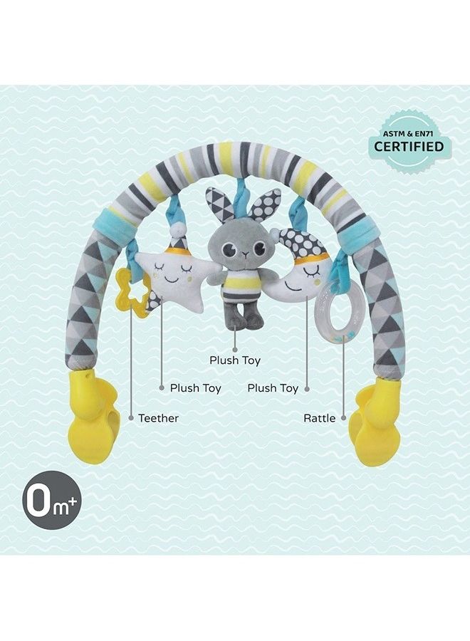 Moon Crib Hanging Toy Play Arch Stroller Crib Pram Activity Bar Plush Toy 0 M+ ‎44x9x30cm - Image 2