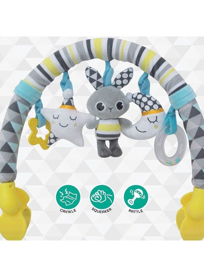 Moon Crib Hanging Toy Play Arch Stroller Crib Pram Activity Bar Plush Toy 0 M+ ‎44x9x30cm - Image 3