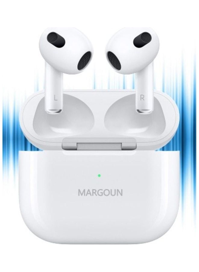 MARGOUN True Wireless Earbuds In-Ear Headphones with Microphone and Charging Case Compatible with iPhone and Android Phones White  - Image 2