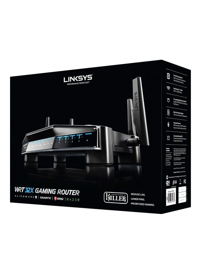 LINKSYS - WRT32X, Open-Source AC3200 Wi-Fi Gaming Router With Killer Prioritization Engine, MU-MIMO Technology, Built-In Four-Port Ethernet Switch, USB 2.0/eSATA Port And USB 3.0 Port Black - Image 1