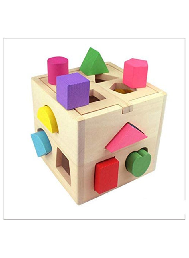 Beauenty Wooden Blocks Shape Sorter Set Sturdy, Durable and Colorful, Assorted  - Image 3