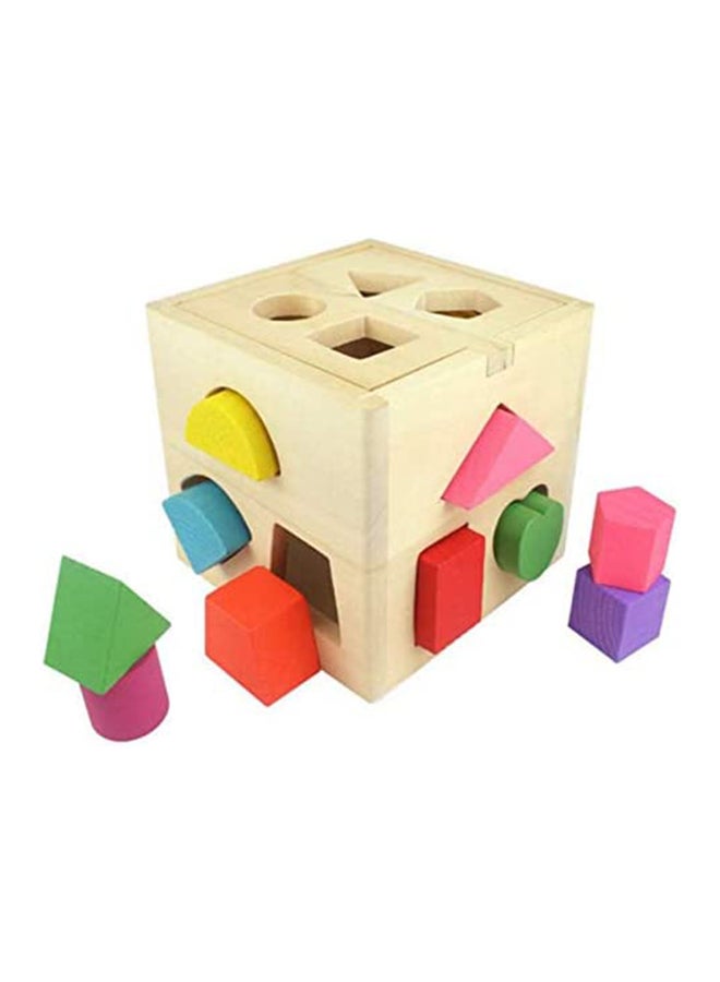Beauenty Wooden Blocks Shape Sorter Set Sturdy, Durable and Colorful, Assorted  - Image 4