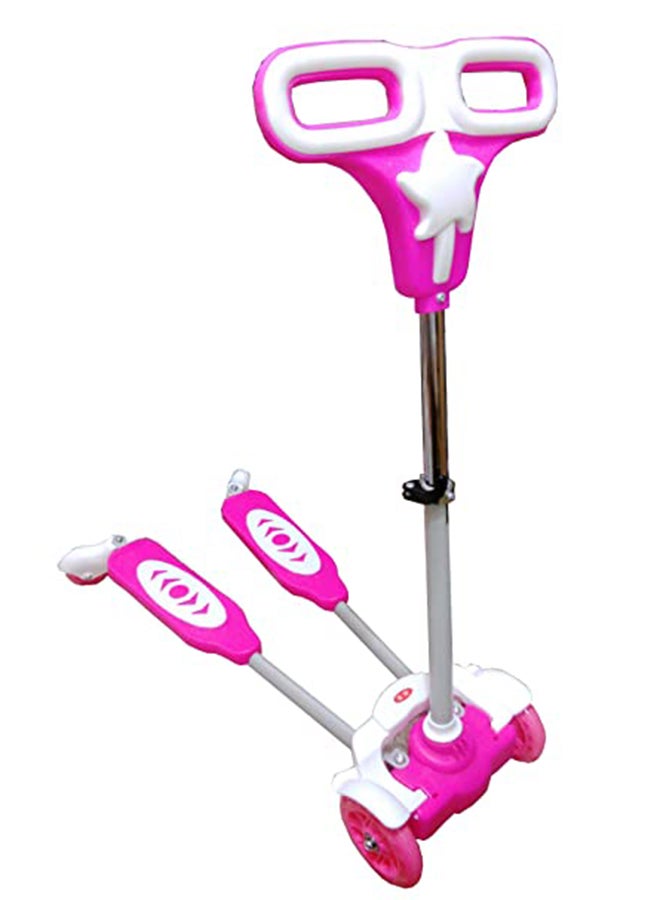 4-Wheel Scooter With Both Leg Support In Pink/White For Kids Fun Playtime Multicolour - Image 3