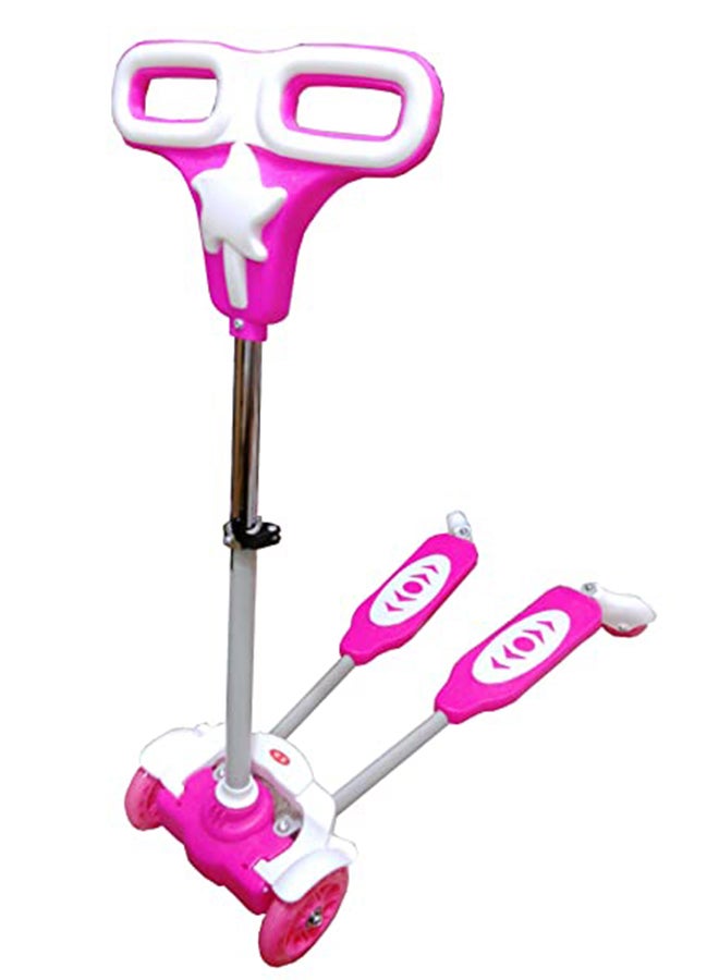 4-Wheel Scooter With Both Leg Support In Pink/White For Kids Fun Playtime Multicolour - Image 4