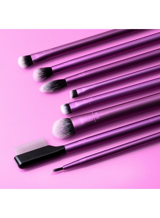 REAL TECHNIQUES - Pack Of 8 Everyday Eye Essentials Brushes Pink/Black - Image 1