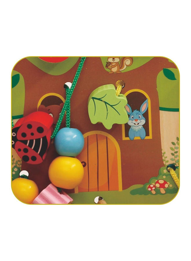 Alostoura - Wooden Lacing Tree Beads Early Development Learning Education Preschool Toy For Kids 17x9x2cm - Image 1