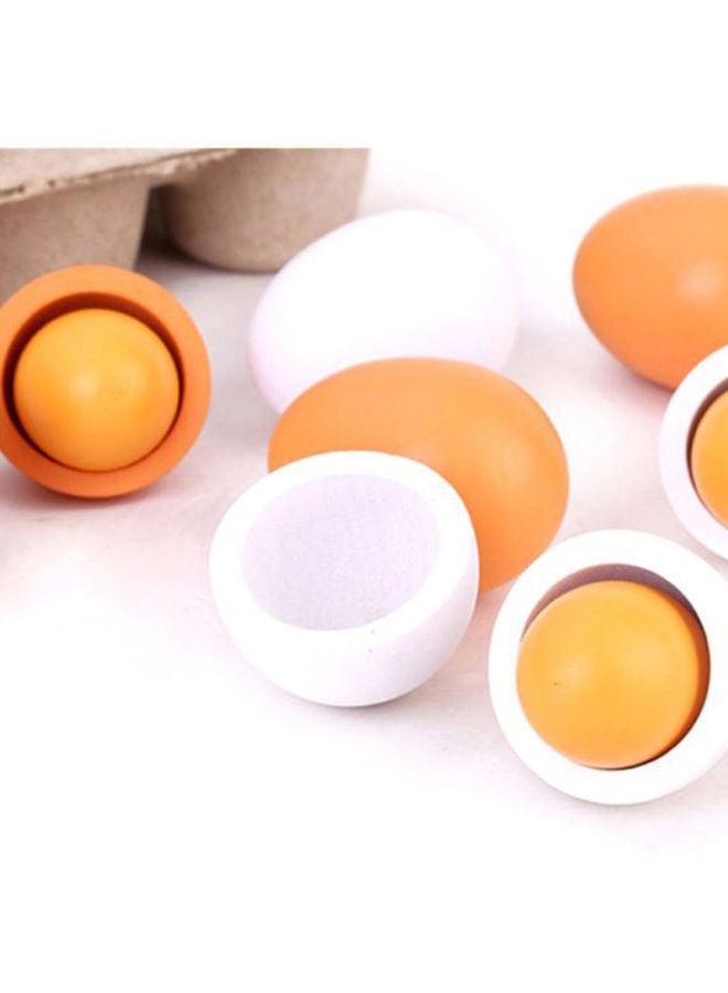 CYTHERIA - 6-Piece Lightweight Portable Compact Wooden Eggs Kindergarten Kitchen Toy Set - Image 1