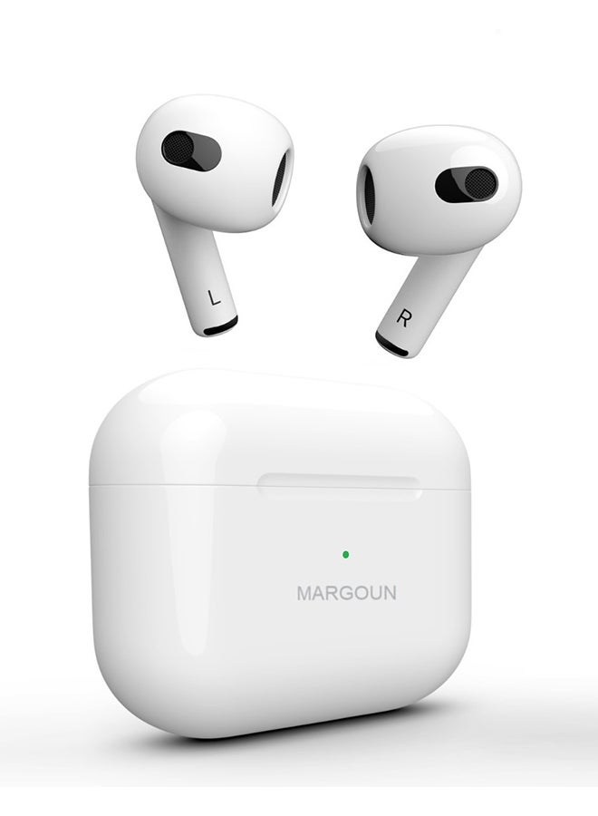 MARGOUN True Wireless Earbuds In-Ear Headphones with Microphone and Charging Case Compatible with iPhone and Android Phones White  - Image 1