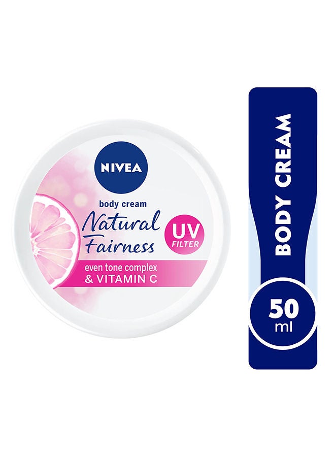 Nivea - Natural Fairness Body Cream, Liquorice & Berry, All Skin Types, Jar 50ml - Image 1