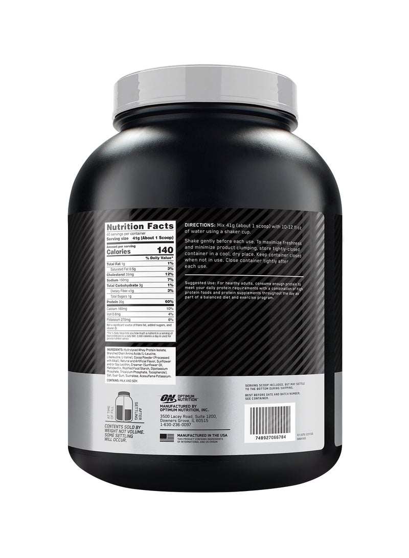 Optimum Nutrition - Platinum Hydro Whey Protein Powder, Hydrolyzed Whey Protein Isolate Powder - Turbo Chocolate, 3.61 Lbs - Image 1
