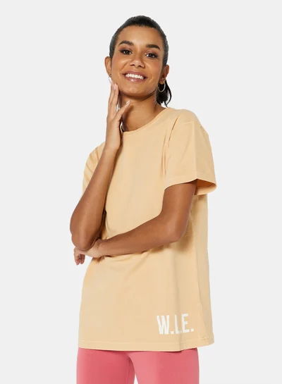 سيفي x دي‘اتيلير Eco-Friendly Oversized Logo Loungewear T-Shirt Pale Orange