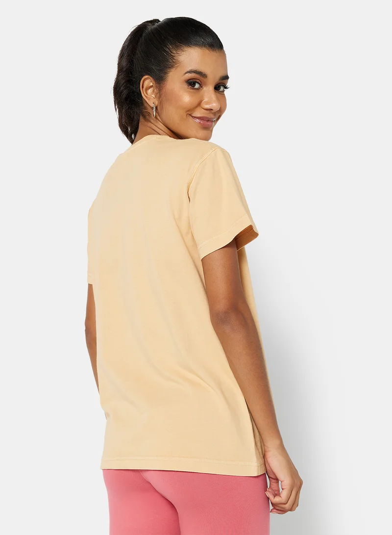 سيفي x دي‘اتيلير Eco-Friendly Oversized Logo Loungewear T-Shirt Pale Orange