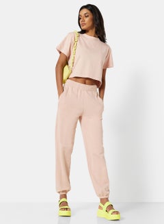 Eco-Friendly Logo Loungewear Crop Top Light Pink - v1664778041/N51405156V_4