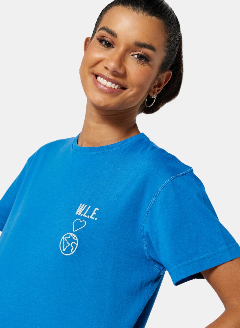 Sivvi x D'Atelier - Eco-Friendly Logo Loungewear Crop Top Blue - Image 1