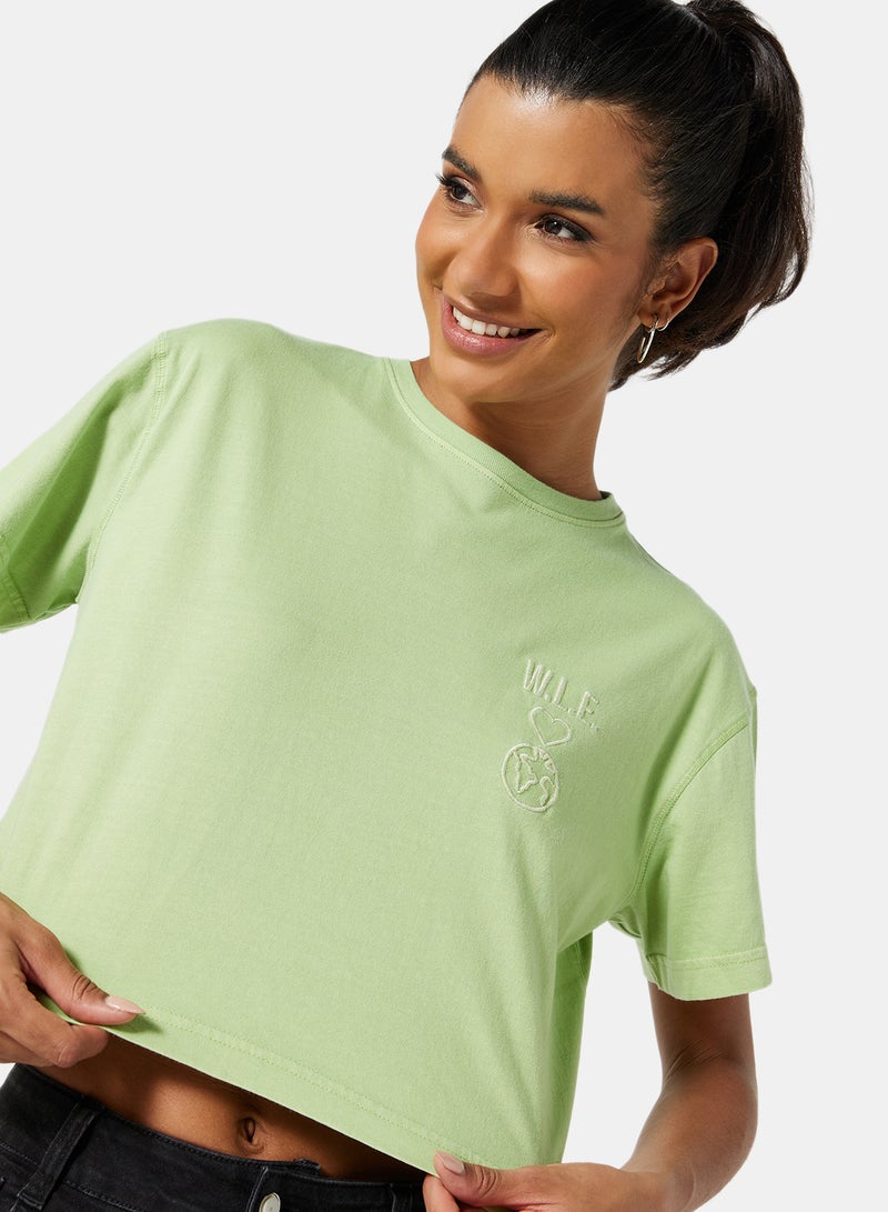 Sivvi x D'Atelier - Eco-Friendly Logo Loungewear Crop Top Light Green - Image 1