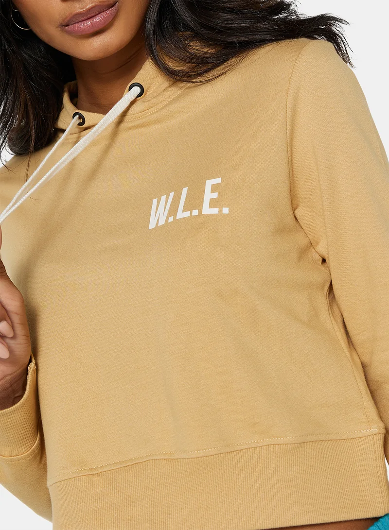 Sivvi x D'Atelier Eco-Friendly Logo Loungewear Cropped Hoodie Pale Yellow