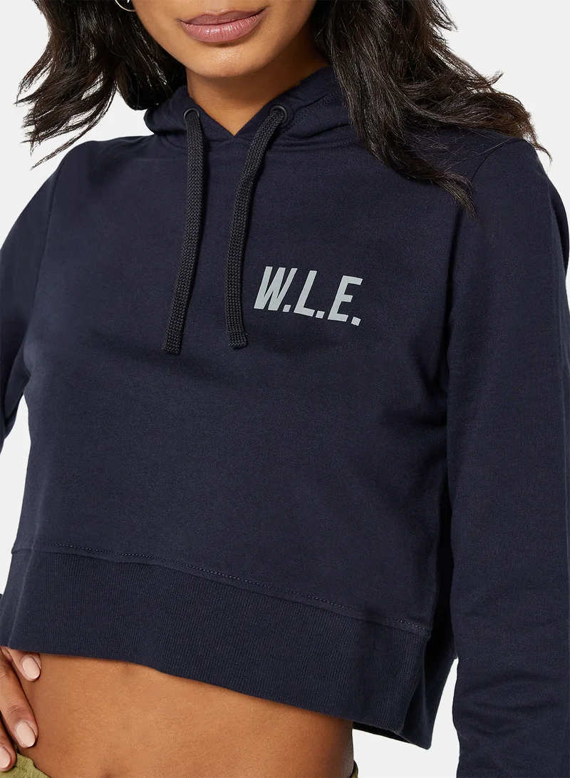 Sivvi x D'Atelier Eco-Friendly Logo Loungewear Cropped Hoodie Night Sky
