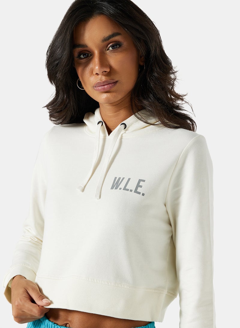 Sivvi x D'Atelier - Eco-Friendly Logo Loungewear Cropped Hoodie Off White - Image 1