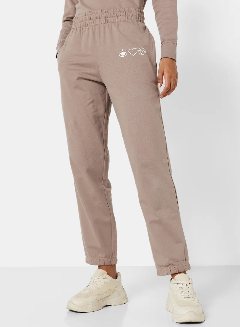 Sivvi x D'Atelier Eco-Friendly Logo Loungewear Sweatpants Taupe
