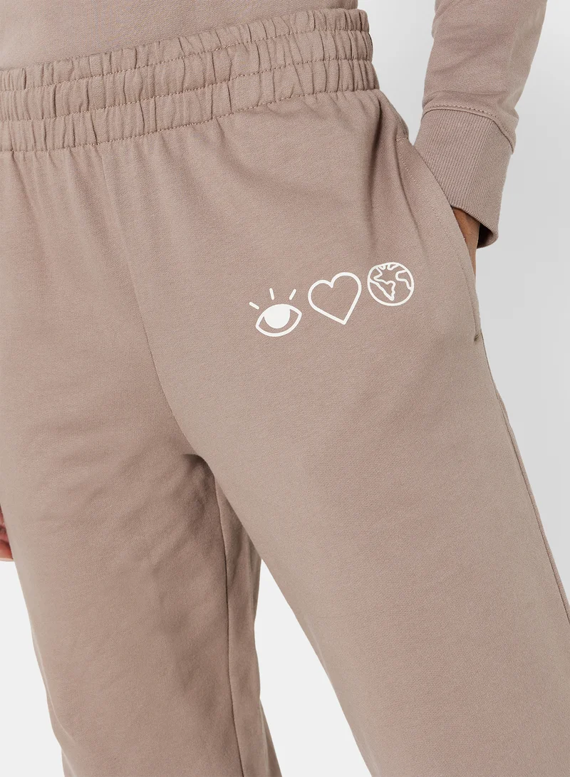 Sivvi x D'Atelier Eco-Friendly Logo Loungewear Sweatpants Taupe