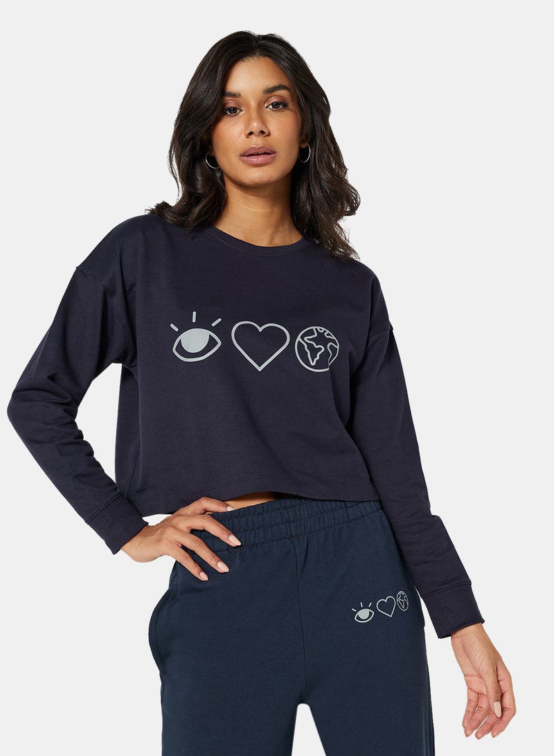 Sivvi x D'Atelier - Eco-Friendly Graphic Long Sleeve Loungewear T-Shirt Night Sky - Image 1